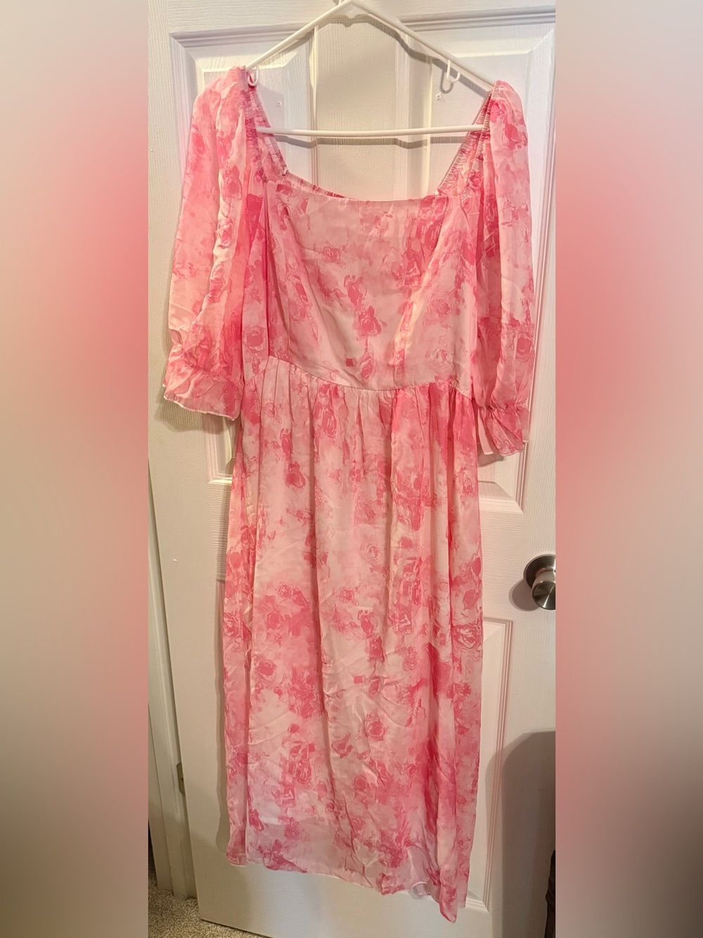 Pink Peasant Dress